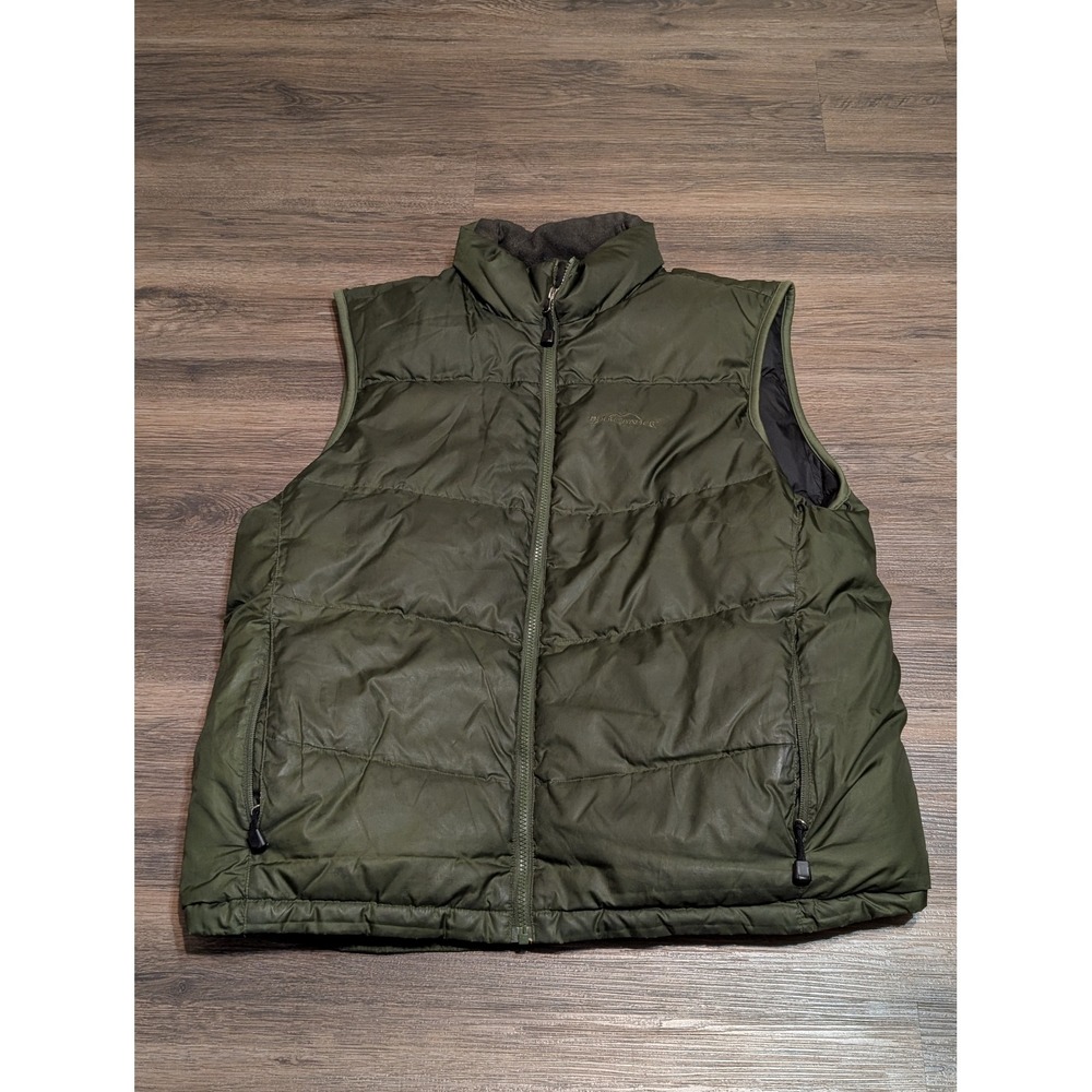 Eddie Bauer Olive Green Quilted Puffer Vest